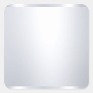 Faux Silver Blank Template Elegant Glamourous Square Sticker