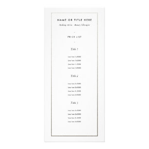 Faux Silver Border on White Modern Rack Card