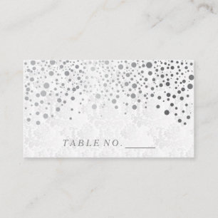 Faux Silver Confetti Dots Place Cards