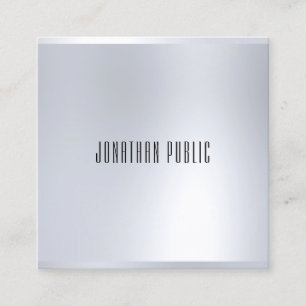 Faux Silver Elegant Modern Glamourous Template Square Business Card