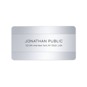 Faux Silver Elegant Modern Template Address Label