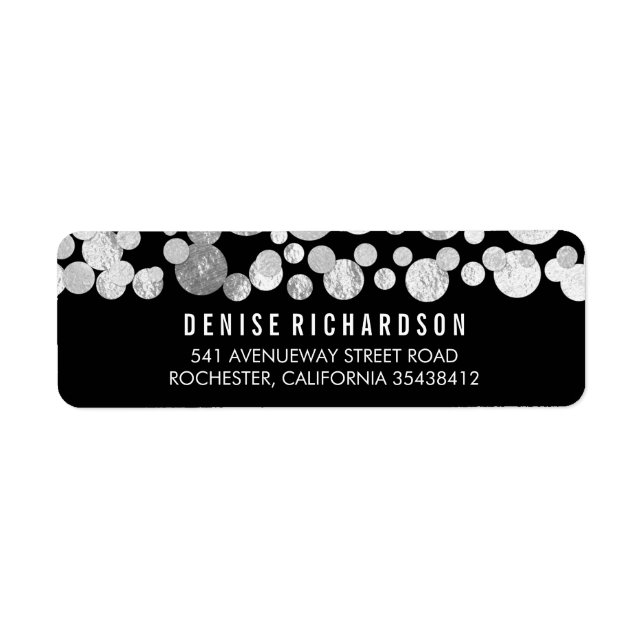 Faux Silver Foil Confetti Black (Front)