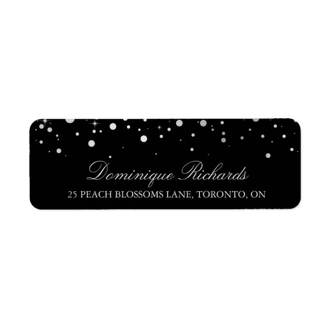 Faux Silver Foil Confetti Black & White I (Front)