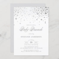 Faux Silver Foil Confetti Dots Baby Brunch