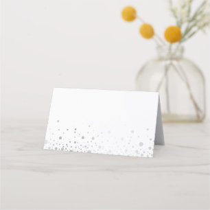 Faux Silver Foil Confetti Dots Modern Place Card