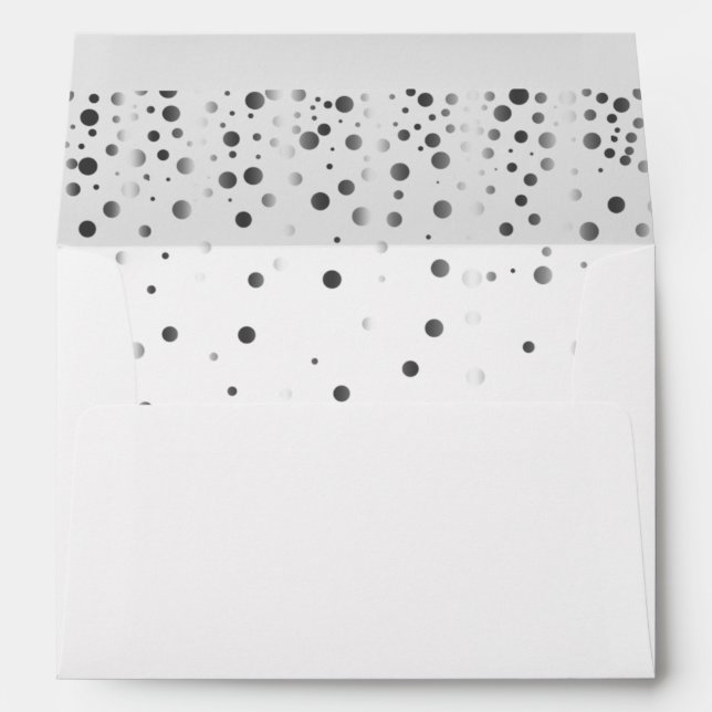 Faux Silver Foil Confetti Elegant Sparkles Envelope (Back (Bottom))