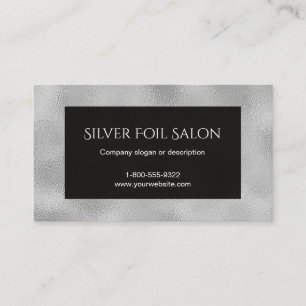 Faux Silver Foil Look with Black Business Card