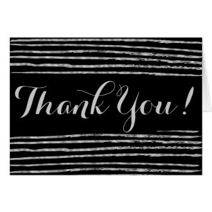 Faux Silver Foil Wedding Thank You Card