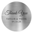 Faux Silver Foil Wedding Thank You