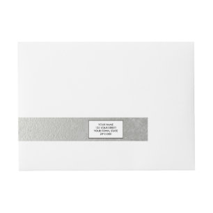 Faux Silver Foil Wraparound Address Label
