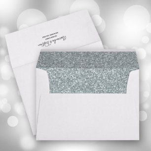 Faux Silver Glitter 5 x 7 Envelope