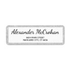 Faux Silver Glitter Foil Return Address
