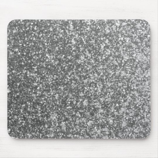 Faux Silver Glitter Glamour Girly Abstract Glam Mouse Mat Zazzle