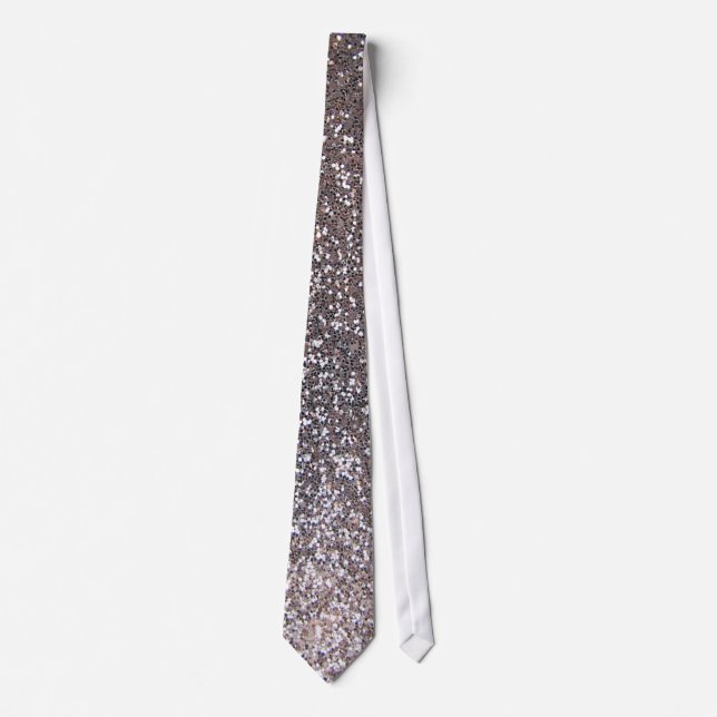 Faux Silver glitter graphic Tie (Front)