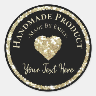 Faux Silver Glitter Label Handmade Hobby Product