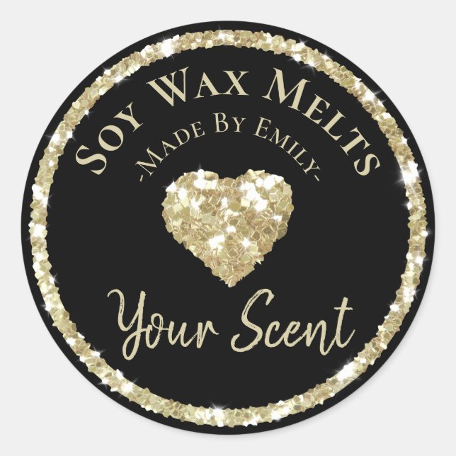 Faux Silver Glitter Label Homemade Soy Wax Melt (Front)