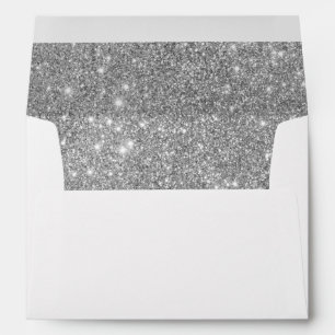 Faux Silver Glitter Lined Envelope