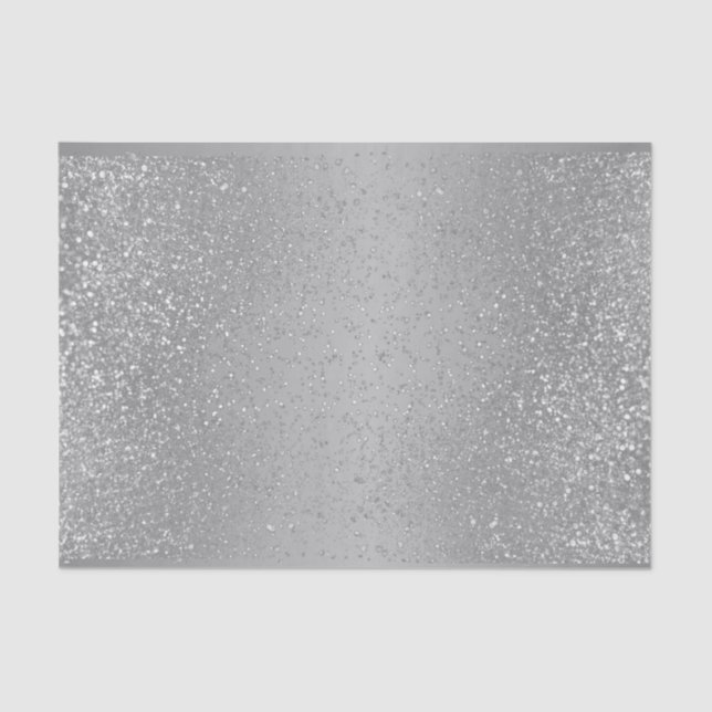 Faux Silver Glitter on Ombre Grey Tissue Paper (Front)
