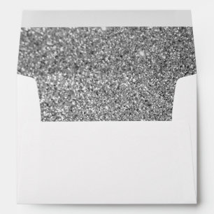 Faux Silver Glitter Photo Envelope