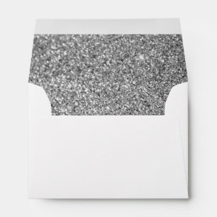 Faux Silver Glitter Photo Envelopes