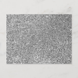 Faux Silver Glitter Photo Postcard