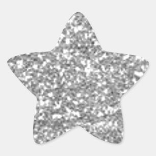 Faux Silver Glitter Star Sticker