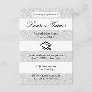 Faux Silver Glitter Stripe - 3x5Grad Announcement