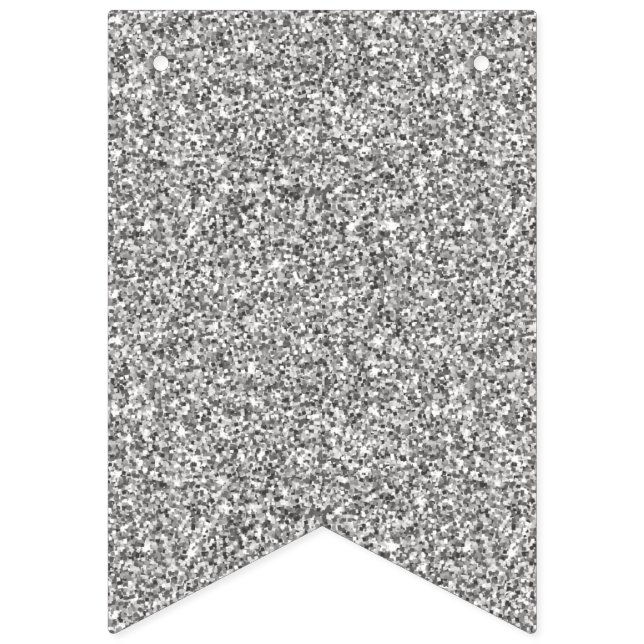 Faux Silver Glitters. Bunting (First Flag)