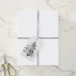 Faux Silver Grey Christmas Tree Elegant Modern Gift Tags