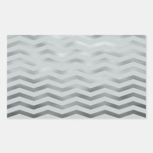 Faux Silver Grey Foil Chevron Zig Zag Texture Rectangular Sticker