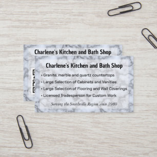 Faux Silver Grey Marble Business Card