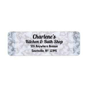Faux Silver Grey Marble Return Address Label