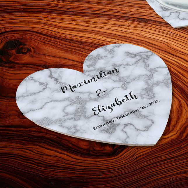 Faux Silver Grey Marble-Silver Wedding Anniversary Paper Coaster (Faux Silver Gray Marble-Silver Wedding Anniversary Paper Coaster by Leapfroglisics Shop)