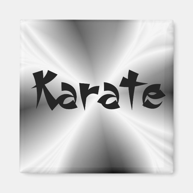 Faux Silver Karate Square Magnet (Front)