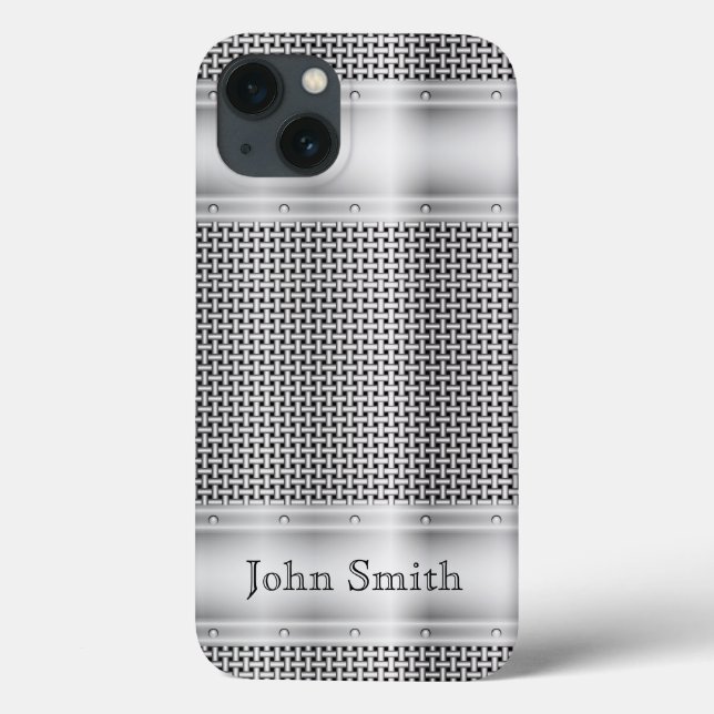 Faux Silver Metal Pattern  iPhone X Case (Back)