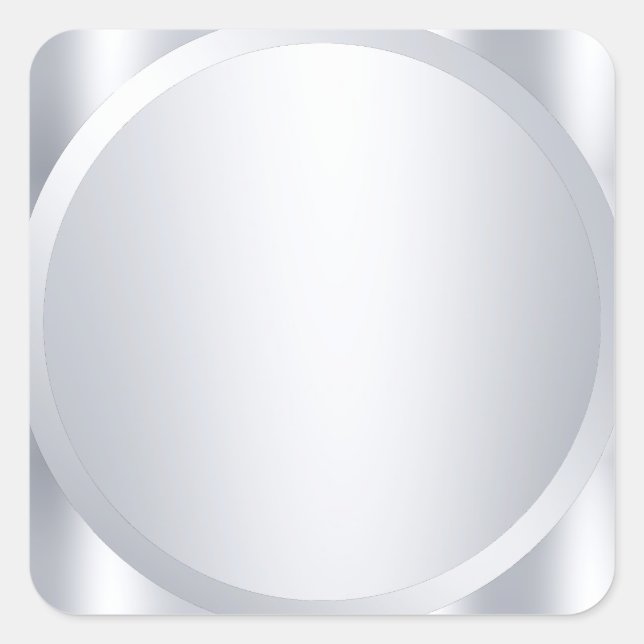 Faux Silver Metallic Look Blank Template Trendy Square Sticker (Front)