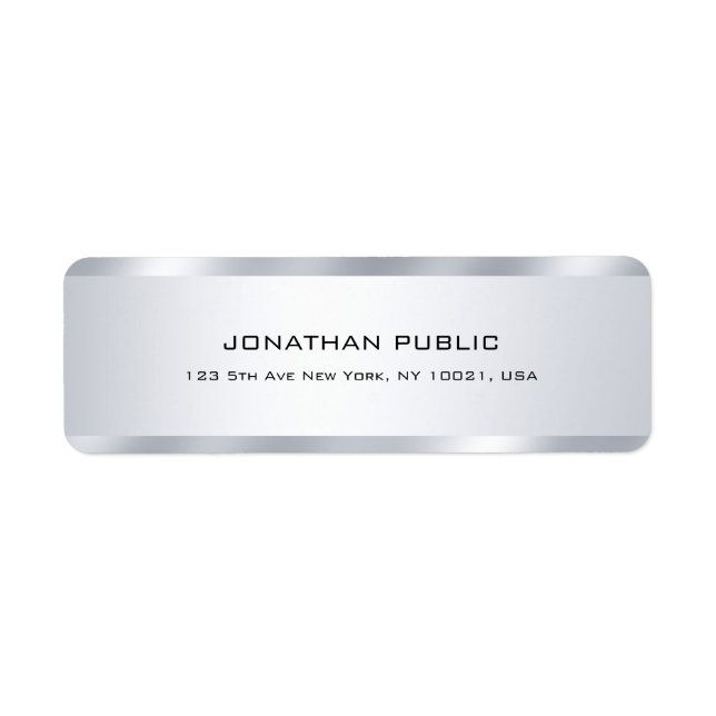 Faux Silver Modern Minimalist Professional Elegant (Front)