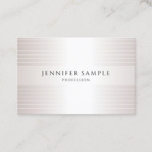 Faux Silver Modern Simple Elegant Trendy Template Business Card