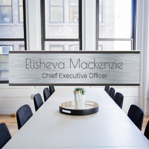 Faux Silver Office Door Sign Signs  Name Plate