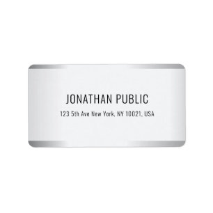 Faux Silver Professional Modern Glamourous Templat Label