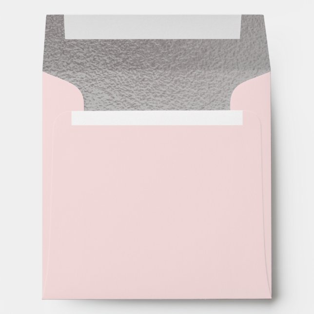 Faux Silver Save the Date Return Address Envelopes (Back (Bottom))