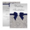 Faux Silver Sequins Diamonds Navy Bow Wedding
