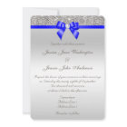 Faux Silver Sequins Diamonds Royal Blue Wedding
