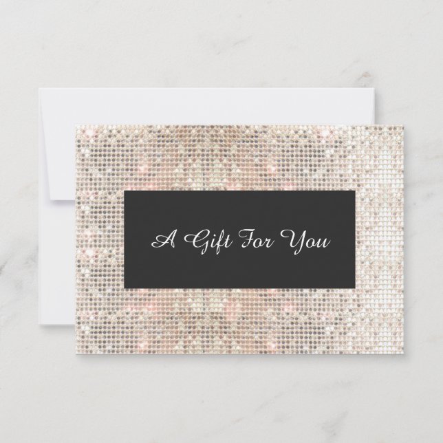 Faux Silver Sequins Spa and Salon Gift Certificate (Front)