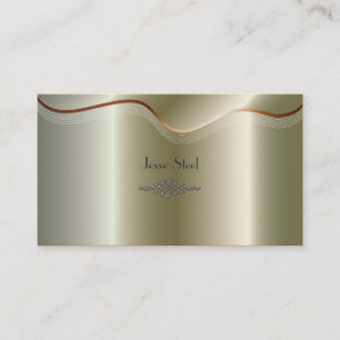 Faux silver stainless steel business card