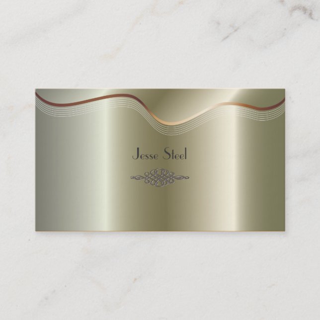 Faux silver stainless steel business card (Front)
