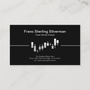 Faux Silver Stock Exchange Graph Financial Advisor Business Card