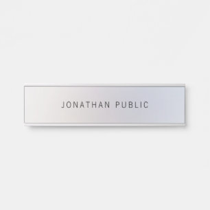 Faux Silver Template Modern Professional Elegant Door Sign