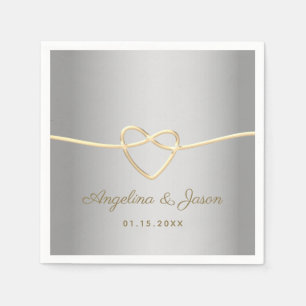 Faux Silver Wedding Napkin