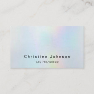 faux simulated iridescent style pastel colours business card